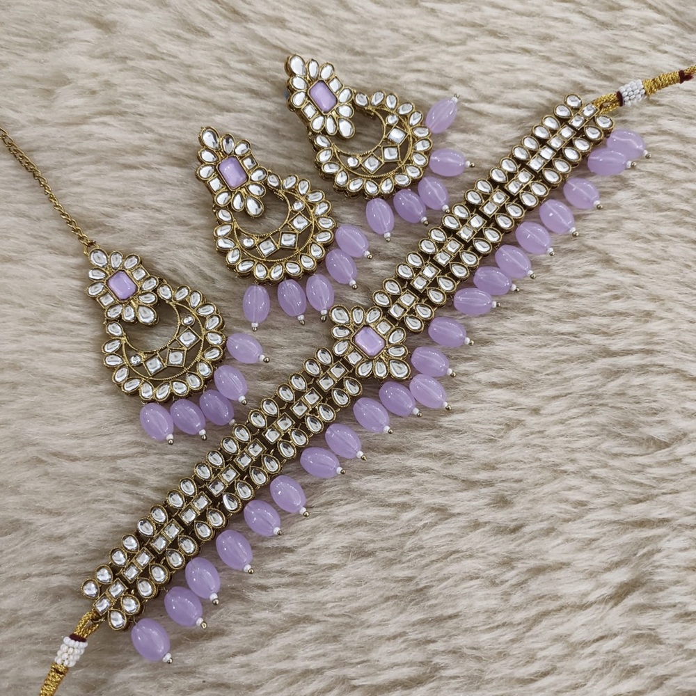 Lavender Indian Necklace Set
